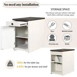 1-Drawer Antique Gray Classic Vintage Nightstand with USB Ports and cup holders by SUNRINX 18 1-Drawer Antique Gray Classic Vintage Nightstand with USB Ports and cup holders by SUNRINX -Furniture Store antique gray sunrinx nightstands mg6 64bd 77 1000