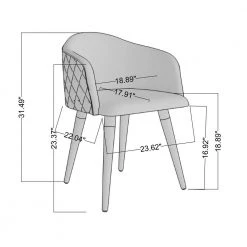 Scarsdale Beige Velvet Matelass Accent Chair by Luxor -Furniture Store beige luxor dining chairs 10204hd1 4f 1000