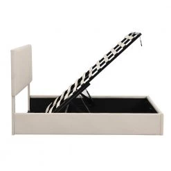 Beige Frame Full Platform Bed Upholstered with a Hydraulic Storage System by SUNRINX 16 Beige Frame Full Platform Bed Upholstered with a Hydraulic Storage System by SUNRINX -Furniture Store beige sunrinx platform beds mg4 53we 76 1000