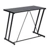 35.4 in. Rectangle Computer Desk Laptop Writing Study Workstation Z-Shaped Metal Frame-Black by Edendirect