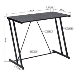 35.4 in. Rectangle Computer Desk Laptop Writing Study Workstation Z-Shaped Metal Frame-Black by Edendirect -Furniture Store black edendirect computer desks gp00ra210929003 c3 1000