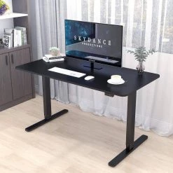48 in. Rectangular Black Gaming Computer Desk with Adjustable Height by Edendirect -Furniture Store black edendirect computer desks qykjra210817006 31 1000