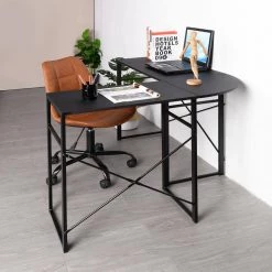 48 in. Black L-Shape Computer Desk with Large Space by Edendirect -Furniture Store black edendirect computer desks w9030001 44 1000