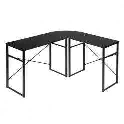 48 in. Black L-Shape Computer Desk with Large Space by Edendirect