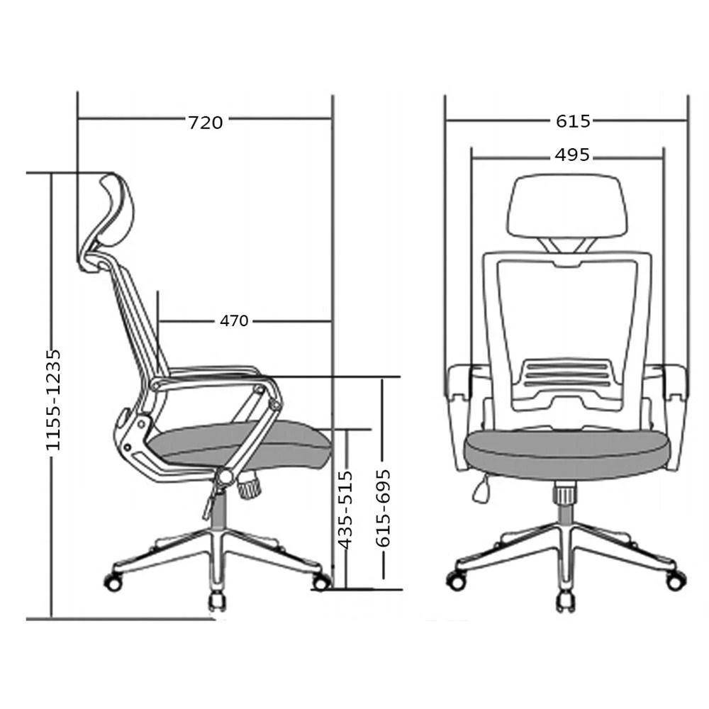 19.49 in. Black Seat W Mesh Office Chair, High Back Chair - Adjustable Headrest with Arms, Lumbar Support by Edendirect 8 19.49 in. Black Seat W Mesh Office Chair, High Back Chair - Adjustable Headrest with Arms, Lumbar Support by Edendirect - Image 8