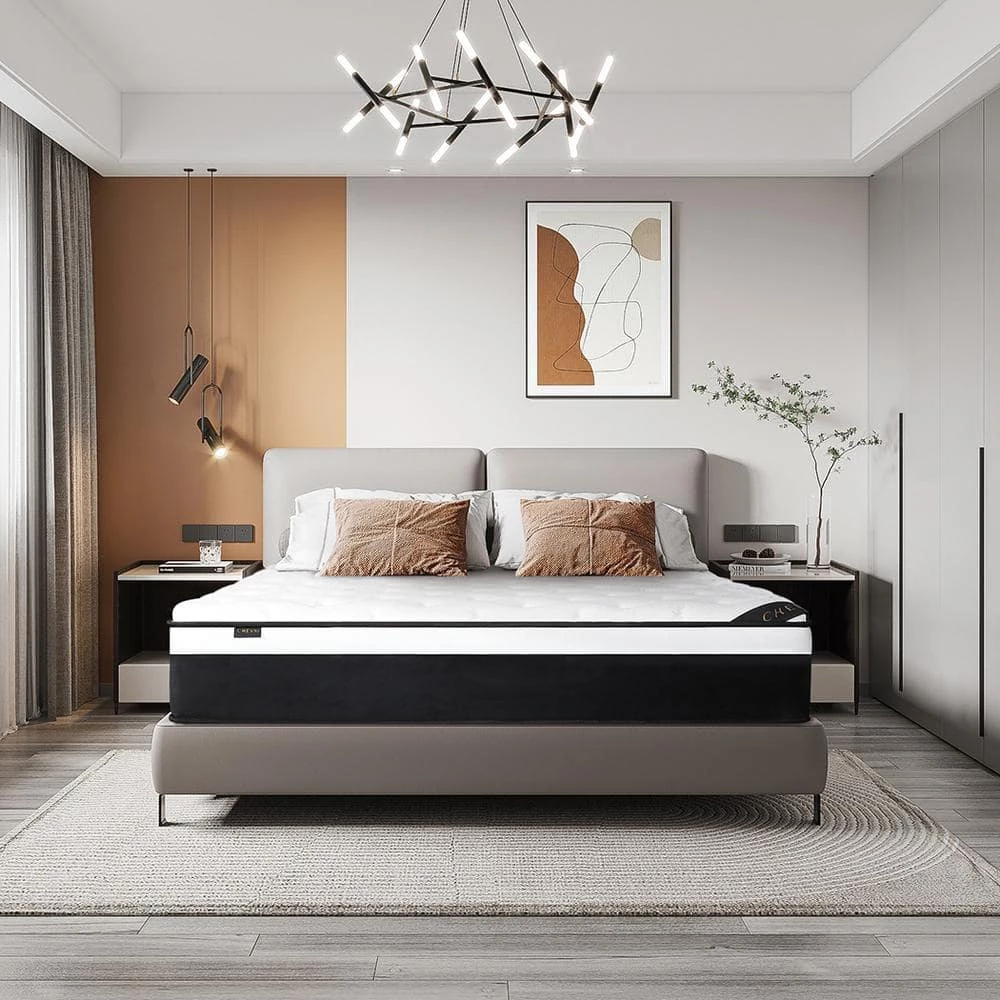 12 in. Medium High Density Foam Euro Top Pocket Spring Mattress, Pressure Relieving Full Size by Edendirect 4 12 in. Medium High Density Foam Euro Top Pocket Spring Mattress, Pressure Relieving Full Size by Edendirect - Image 4