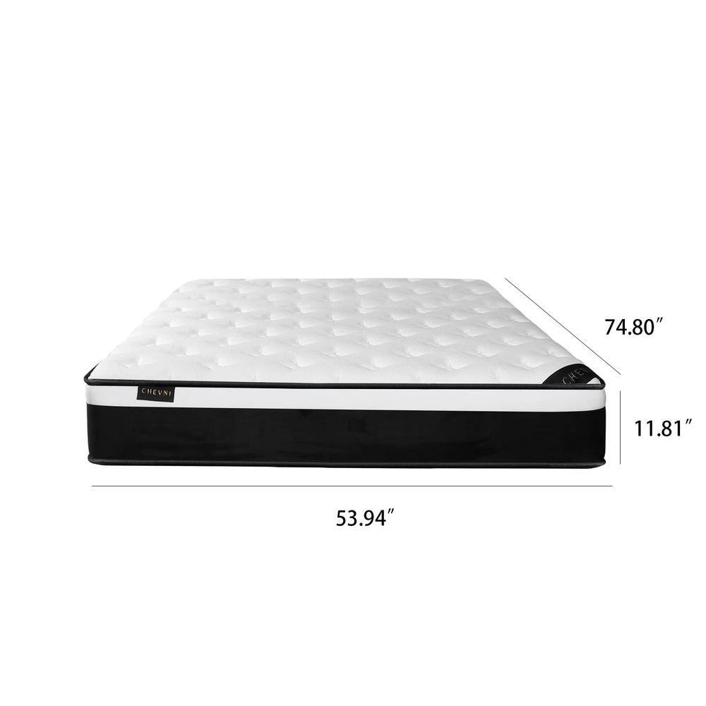 12 in. Medium High Density Foam Euro Top Pocket Spring Mattress, Pressure Relieving Full Size by Edendirect 2 12 in. Medium High Density Foam Euro Top Pocket Spring Mattress, Pressure Relieving Full Size by Edendirect - Image 2