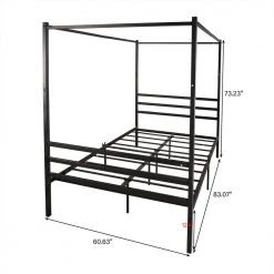 83.07 in. Iron Bed Frame by Edendirect -Furniture Store black edendirect platform beds yd00ra210813003 c3 1000