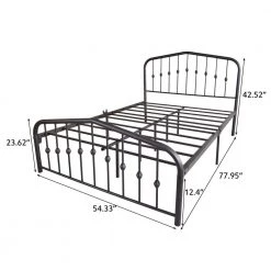 Black Metal Bed Frame Full Size with Headboard and Footboard Single Platform Mattress Base by Edendirect 8 Black Metal Bed Frame Full Size with Headboard and Footboard Single Platform Mattress Base by Edendirect -Furniture Store black edendirect platform beds yd00ra210820007 c3 1000