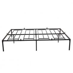 Black Queen Size Bed Frame Metal Heavy Duty Iron Beds Frames by Edendirect -Furniture Store black edendirect platform beds zgzzra211108006 4f 1000