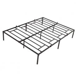 Black Queen Size Bed Frame Metal Heavy Duty Iron Beds Frames by Edendirect
