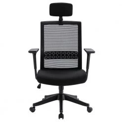 Ergonomics Office Black Chair Mesh Computer Desk Chair, Adjustable Headrests Chair Backrest and Armrest's Mesh Chair by Edendirect