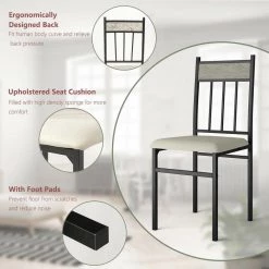 5 Piece Faux Marble Dining Set by SUNRINX -Furniture Store black grey sunrinx dining room sets mg5697we 4f 1000