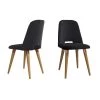 Bayer Black Velvet Accent Chair (Set of 2) by Luxor