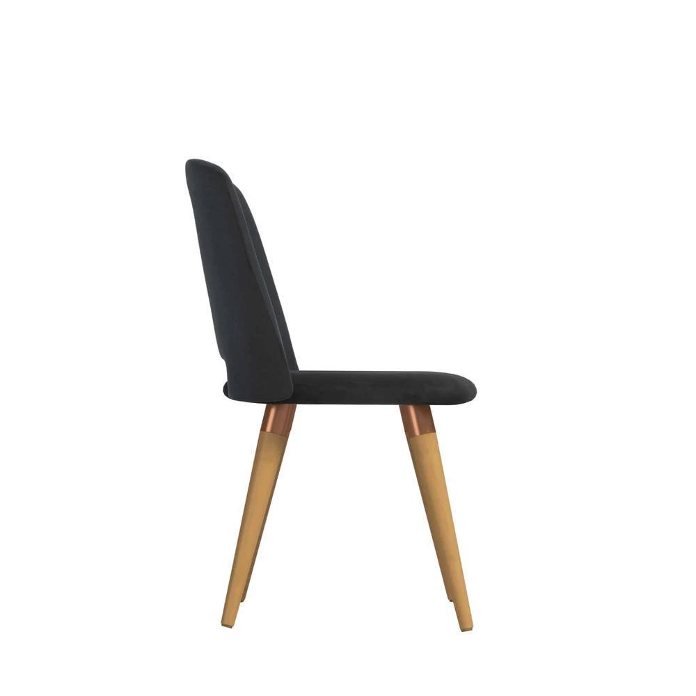 Bayer Black Velvet Accent Chair (Set of 2) by Luxor 2 Bayer Black Velvet Accent Chair (Set of 2) by Luxor - Image 2