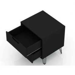 Intrepid 2.0 Black Mid-Century Modern 2-Drawer Nightstand by Luxor -Furniture Store black luxor nightstands 102hd2 a0 1000