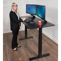 59 in. Rectangular Black Standing Desks with Adjustable Height by Luxor 11 59 in. Rectangular Black Standing Desks with Adjustable Height by Luxor -Furniture Store black luxor standing desks stande 60 bk bo 31 1000