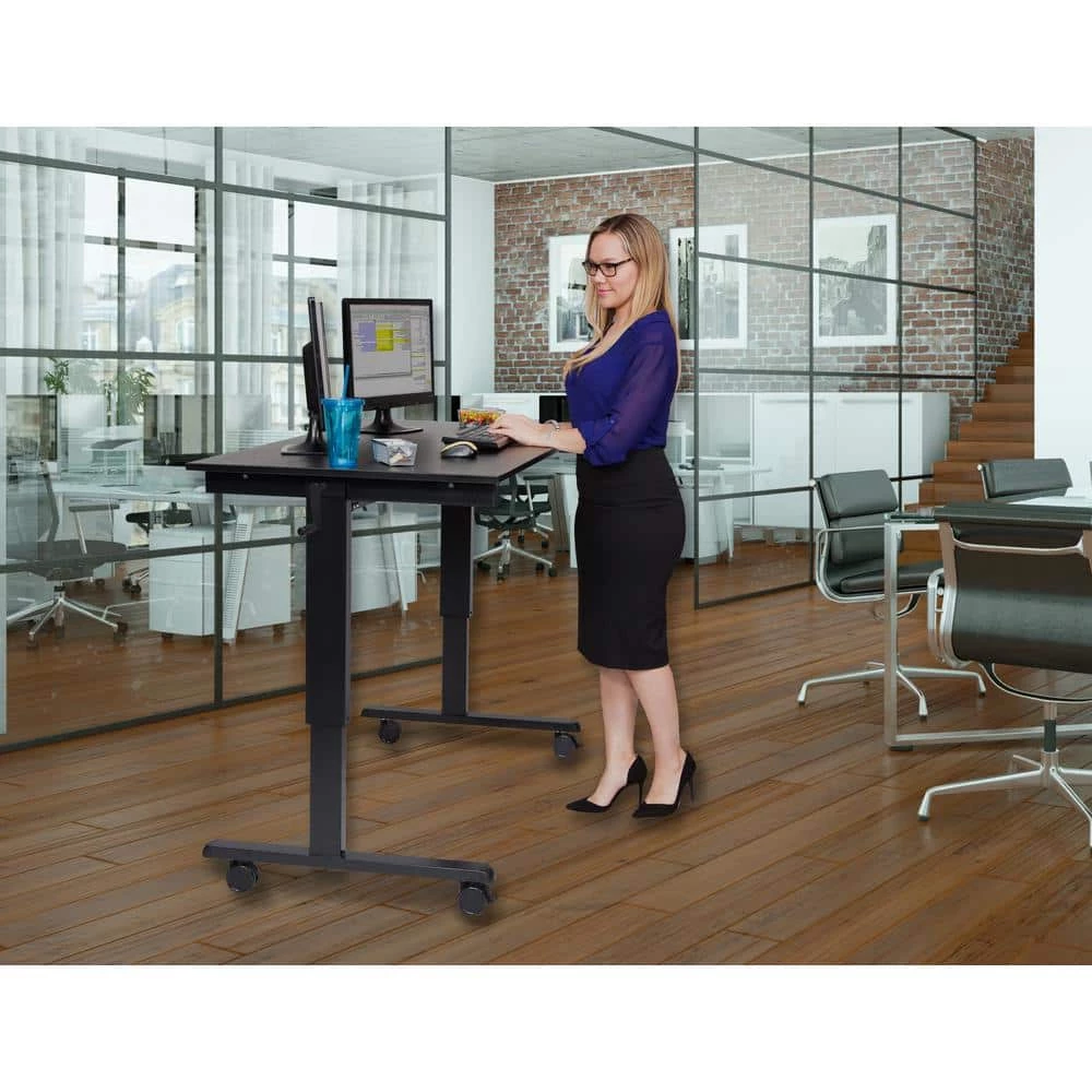 39.5 in. Rectangular Black Standing Desks with Adjustable Height by Luxor 5 39.5 in. Rectangular Black Standing Desks with Adjustable Height by Luxor - Image 5