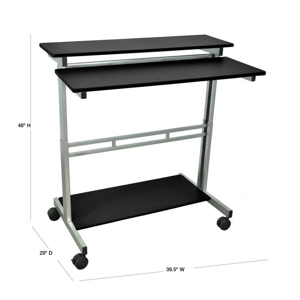 39.5 in. Rectangular Black Standing Desks with Adjustable Height by Luxor 2 39.5 in. Rectangular Black Standing Desks with Adjustable Height by Luxor - Image 2