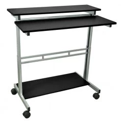 39.5 in. Rectangular Black Standing Desks with Adjustable Height by Luxor
