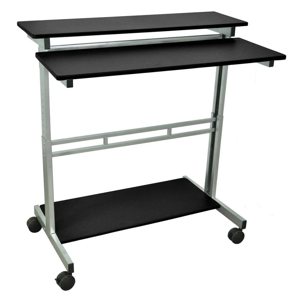 39.5 in. Rectangular Black Standing Desks with Adjustable Height by Luxor 1 39.5 in. Rectangular Black Standing Desks with Adjustable Height by Luxor