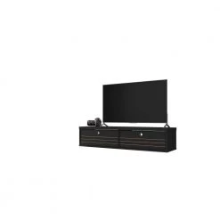 Liberty 42 in. Black Particle Board Floating Entertainment Center Fits TVs Up to 40 in. with Storage Doors by Luxor