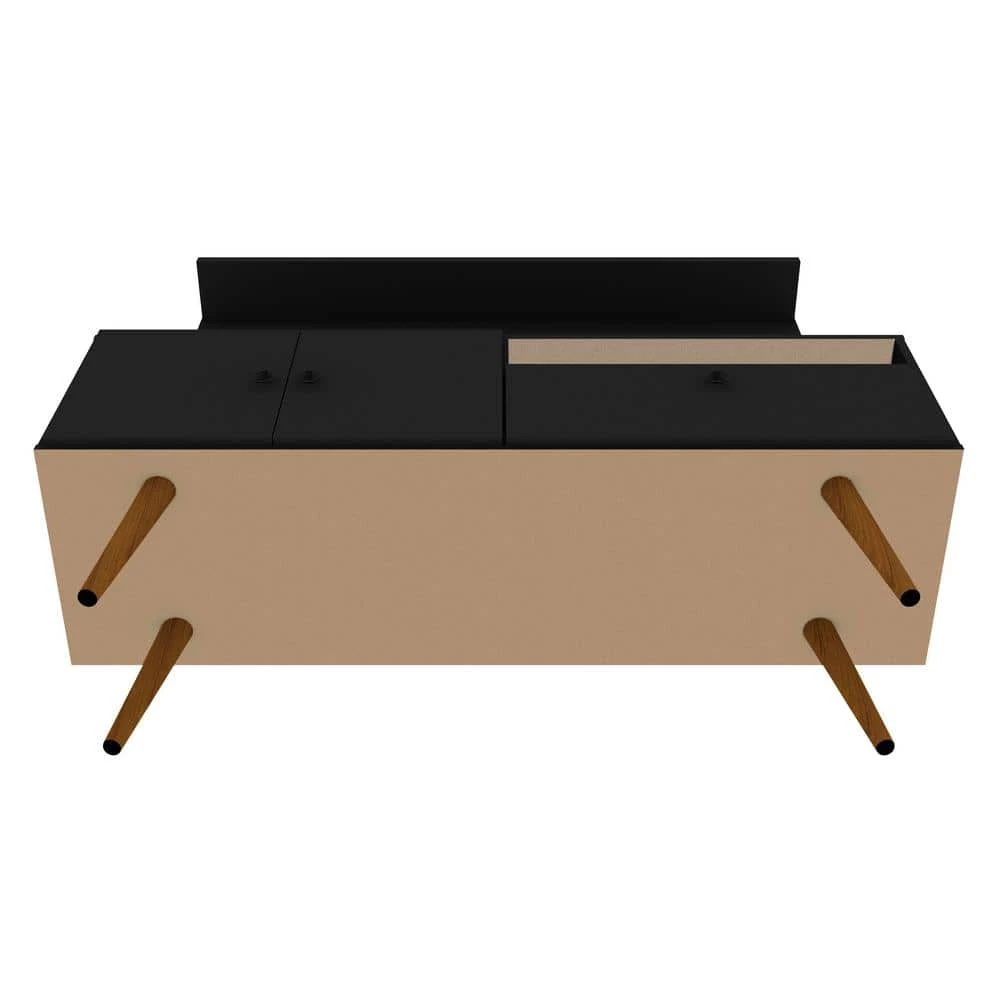 Montauk 54 in. Black Composite Entertainment Center Fits TVs Up to 50 in. with Wall Panel by Luxor 4 Montauk 54 in. Black Composite Entertainment Center Fits TVs Up to 50 in. with Wall Panel by Luxor - Image 4