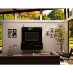 Montauk 54 in. Black Composite Entertainment Center Fits TVs Up to 50 in. with Wall Panel by Luxor 23 Montauk 54 in. Black Composite Entertainment Center Fits TVs Up to 50 in. with Wall Panel by Luxor -Furniture Store black luxor tv stands 6pmchd5 31 1000