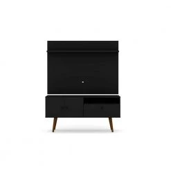 Montauk 54 in. Black Composite Entertainment Center Fits TVs Up to 50 in. with Wall Panel by Luxor