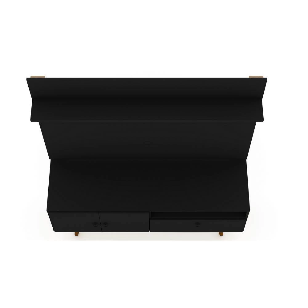 Montauk 54 in. Black Composite Entertainment Center Fits TVs Up to 50 in. with Wall Panel by Luxor 3 Montauk 54 in. Black Composite Entertainment Center Fits TVs Up to 50 in. with Wall Panel by Luxor - Image 3