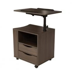 Black oak Height Adjustable Overbed Wooden Nightstand with Swivel Top by SUNRINX -Furniture Store black oak sunrinx nightstands mg5 65bf 44 1000