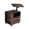 Black oak Height Adjustable Overbed Wooden Nightstand with Swivel Top by SUNRINX