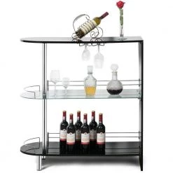 41 in. 2-Holder Bar Table withTempered Glass Shelf and Metal Frame-Black by SUNRINX 21 41 in. 2-Holder Bar Table withTempered Glass Shelf and Metal Frame-Black by SUNRINX -Furniture Store black sunrinx bar tables mg6 28bd 31 1000