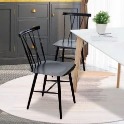 Set of 2-Armless Cross Back Kitchen Dining Side Chairs by SUNRINX -Furniture Store black sunrinx dining chairs mg6 15bd 1f 1000