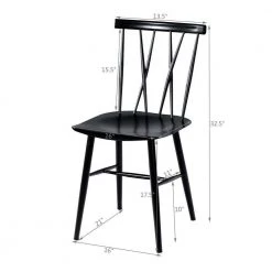 Set of 2-Armless Cross Back Kitchen Dining Side Chairs by SUNRINX -Furniture Store black sunrinx dining chairs mg6 15bd 44 1000