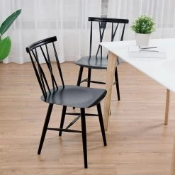 Set of 2-Armless Cross Back Kitchen Dining Side Chairs by SUNRINX -Furniture Store black sunrinx dining chairs mg6 15bd 4f 1000