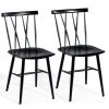 Set of 2-Armless Cross Back Kitchen Dining Side Chairs by SUNRINX