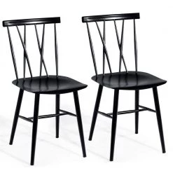 Set of 2-Armless Cross Back Kitchen Dining Side Chairs by SUNRINX