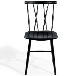 Set of 2-Armless Cross Back Kitchen Dining Side Chairs by SUNRINX -Furniture Store black sunrinx dining chairs mg6 15bd c3 1000