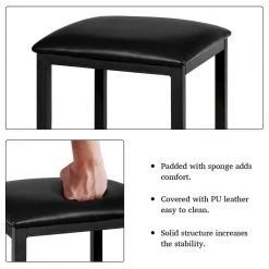 3-Piece Black Counter Height Dining Set Faux Marble Table by SUNRINX 22 3-Piece Black Counter Height Dining Set Faux Marble Table by SUNRINX -Furniture Store black sunrinx dining room sets mg5674we 76 1000