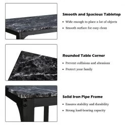 3-Piece Black Counter Height Dining Set Faux Marble Table by SUNRINX 21 3-Piece Black Counter Height Dining Set Faux Marble Table by SUNRINX -Furniture Store black sunrinx dining room sets mg5674we fa 1000