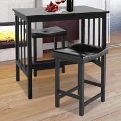 3-Pieces Modern Counter Height Dining Table Set Seats 2 by SUNRINX -Furniture Store black sunrinx dining room sets mg6 4bd 1f 1000