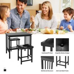 3-Pieces Modern Counter Height Dining Table Set Seats 2 by SUNRINX -Furniture Store black sunrinx dining room sets mg6 4bd 44 1000