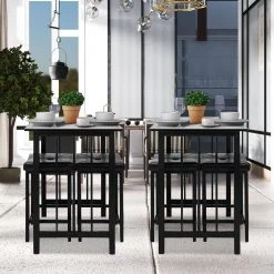 3-Pieces Modern Counter Height Dining Table Set Seats 2 by SUNRINX -Furniture Store black sunrinx dining room sets mg6 4bd 66 1000