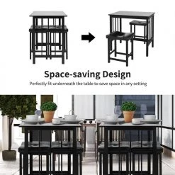 3-Pieces Modern Counter Height Dining Table Set Seats 2 by SUNRINX -Furniture Store black sunrinx dining room sets mg6 4bd fa 1000