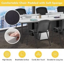 Black Conference Chair Elegant Office Chair for Guest Reception with Upholstery Seat (5-Pieces) by SUNRINX 13 Black Conference Chair Elegant Office Chair for Guest Reception with Upholstery Seat (5-Pieces) by SUNRINX -Furniture Store black sunrinx guest office chairs mg6 14bd 1f 1000