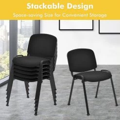 Black Conference Chair Elegant Office Chair for Guest Reception with Upholstery Seat (5-Pieces) by SUNRINX 11 Black Conference Chair Elegant Office Chair for Guest Reception with Upholstery Seat (5-Pieces) by SUNRINX -Furniture Store black sunrinx guest office chairs mg6 14bd 40 1000
