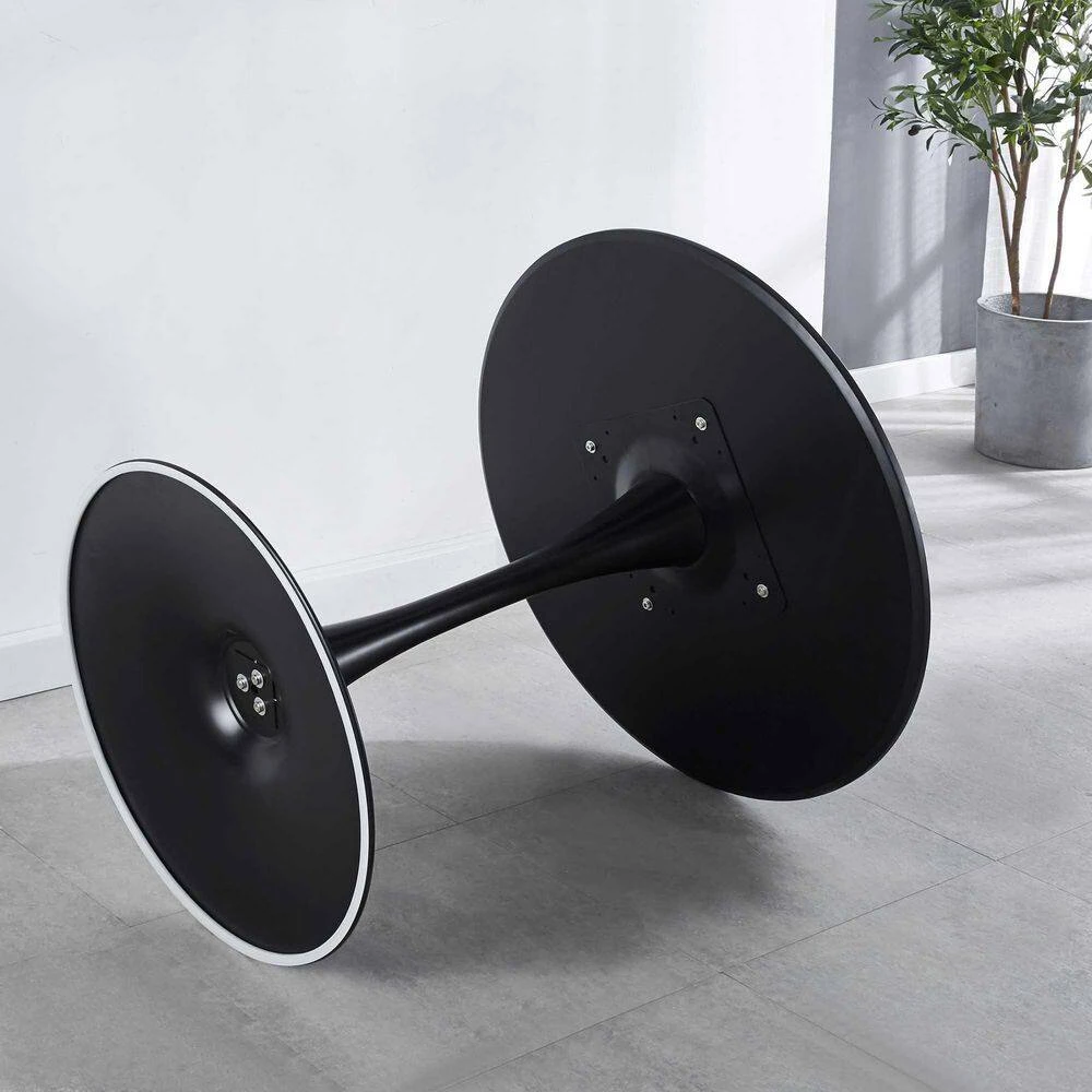 31.5 in.Black Tulip Table Mid-century Dining Table for 2-4 people With Round Mdf Table Top by SUNRINX 5 31.5 in.Black Tulip Table Mid-century Dining Table for 2-4 people With Round Mdf Table Top by SUNRINX - Image 5