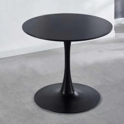 31.5 in.Black Tulip Table Mid-century Dining Table for 2-4 people With Round Mdf Table Top by SUNRINX