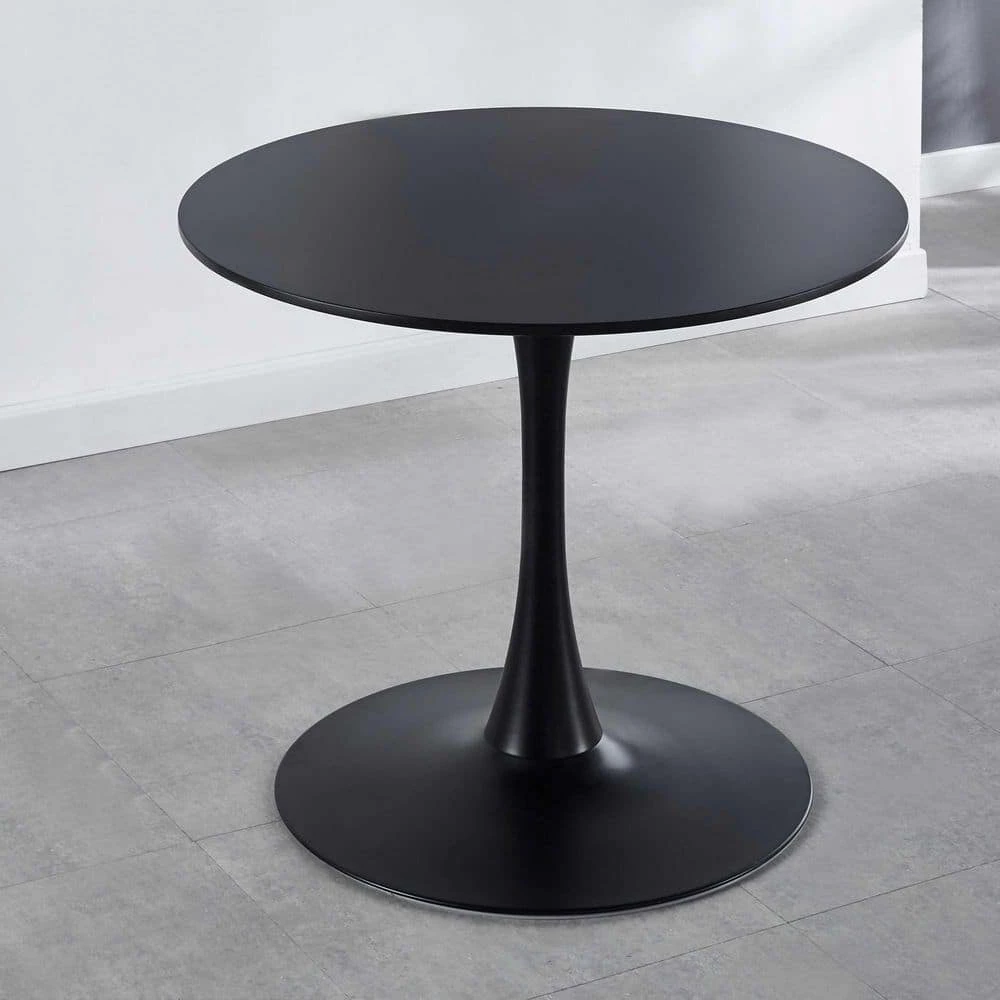 31.5 in.Black Tulip Table Mid-century Dining Table for 2-4 people With Round Mdf Table Top by SUNRINX 1 31.5 in.Black Tulip Table Mid-century Dining Table for 2-4 people With Round Mdf Table Top by SUNRINX